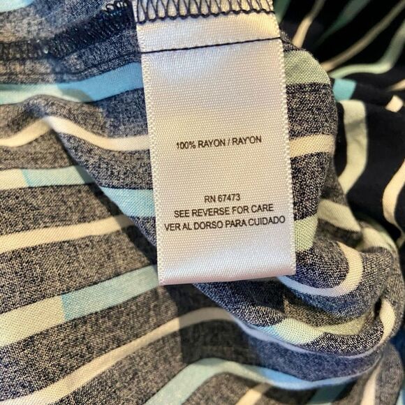 Violet Weekend womens size large blue/black stripped lightweight beach dress - Picture 5 of 6